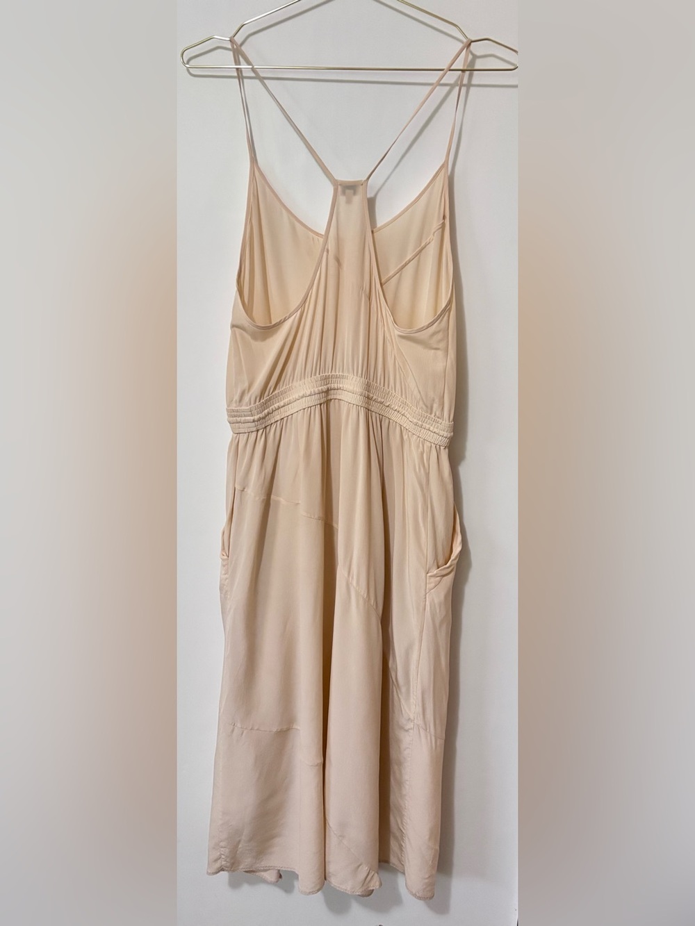 Wilfred| Aritzia| Cream 100% Silk Tie-Waist Sleeveless Flowy Midi Dress Sz S - Picture 5 of 8